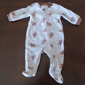 Carter's zip up footed onesie 0-3 months